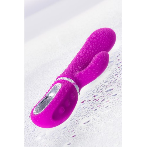 Вибратор с клиторальным стимулятором JOS JOLY, с WOW-режимом, силикон, фуксия, 19,6 см