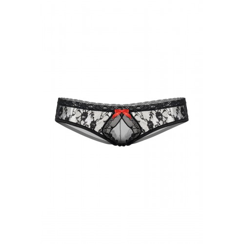 Трусики кружевные открытые SoftLine Collection, черный, M/L