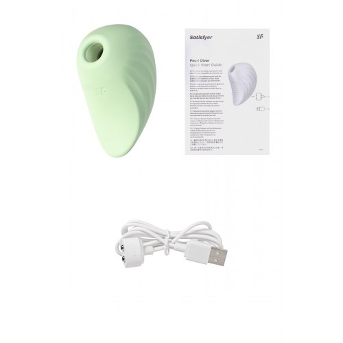 Вакуум-волновой бесконтактный стимулятор клитора Satisfyer Pearl Diver, силикон, зеленый