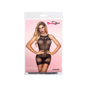 Платье-сетка и стринги Candy Girl Arabella черные, OS (иной угол)