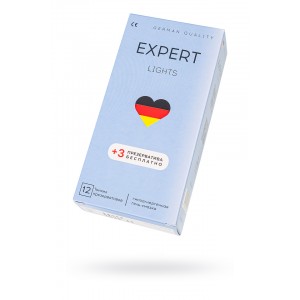 Презервативы EXPERT Lights Germany 12шт +(3 бесплатно), ультратонкие