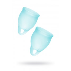 Менструальная чаша Satisfyer Feel Confident, 2 шт в наборе, силикон, синий