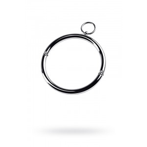 Ошейник TOYFA Metal с кольцом, металл, серебряный