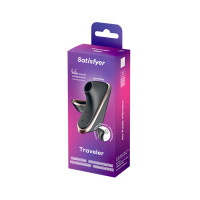 Вакуумно-волновой стимулятор клитора Satisfyer Traveler, силикон, чёрный, 10,7 см