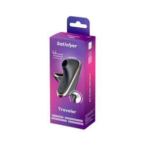 Вакуумно-волновой стимулятор клитора Satisfyer Traveler, силикон, чёрный, 10,7 см