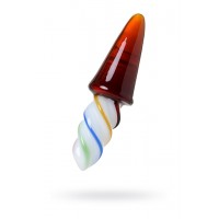 Двусторонний фаллоимитатор Sexus Glass, стекло, янтарно-разноцветный, 16 см