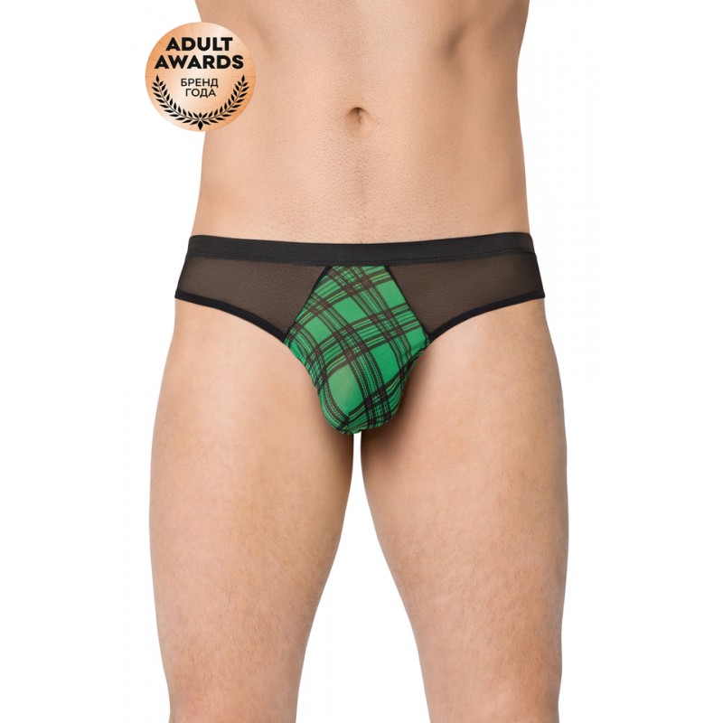 Трусы мужские с клетчатой вставской SoftLine Collection, чёрный, XL