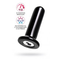 Стеклянный мини-вибратор Sexus Glass, стекло, черный, 10 см