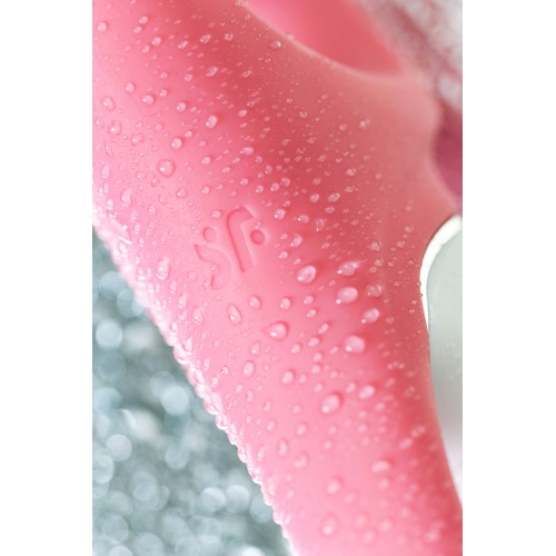 Нереалистичный вибратор Satisfyer Hug me, силикон, розовый