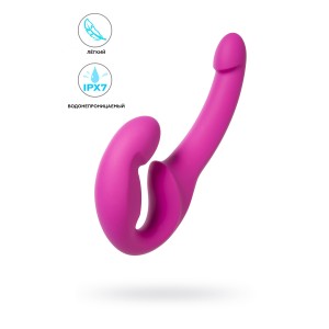 Анатомический безремневой страпон Fun Factory SHARE LITE, силикон, розовый (иной угол)