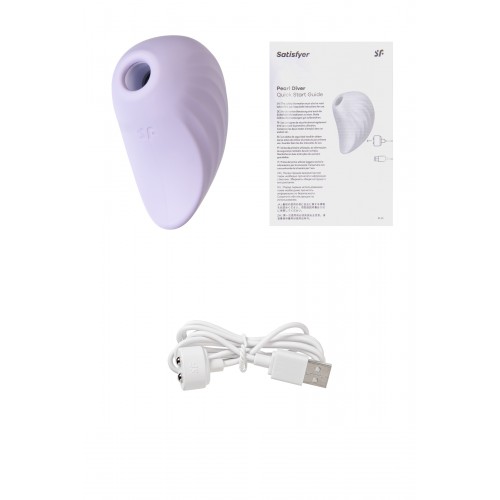 Вакуум-волновой бесконтактный стимулятор клитора Satisfyer Pearl Diver, силикон, фиолетовый
