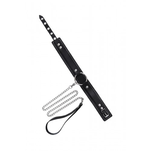 Ошейник-чокер Pecado BDSM, натуральная кожа, черный