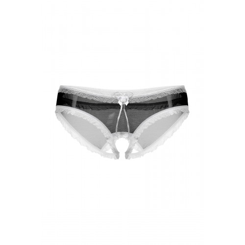 Трусики открытые с рюшами SoftLine Collection, черно-белый, S/M