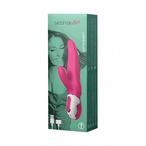 Нереалистичный вибратор Satisfyer Vibes Mr. Rabbit, Силикон, Красный, 22,1 см