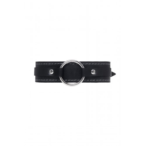 Ошейник-чокер Pecado BDSM, натуральная кожа, черный