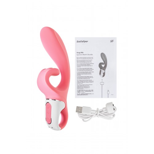 Нереалистичный вибратор Satisfyer Hug me, силикон, розовый