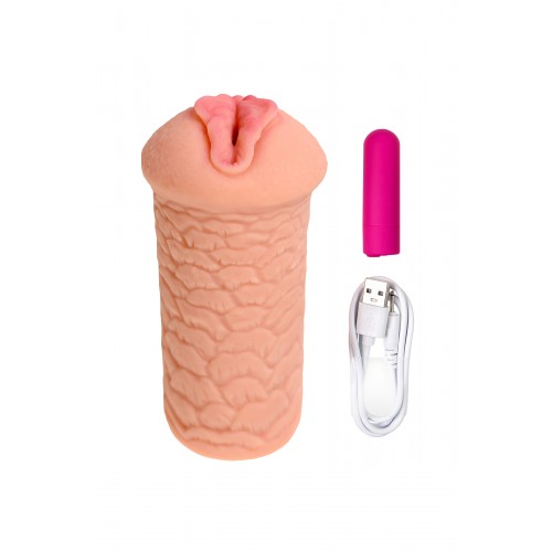 Мастурбатор реалистичный KOKOS ELEGANCE.003 с вибрацией, TPR, телесный, 16 см