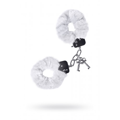 Наручники TOYFA Theatre, меховые, белые, 28 см.