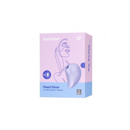 Вакуум-волновой бесконтактный стимулятор клитора Satisfyer Pearl Diver, силикон, фиолетовый