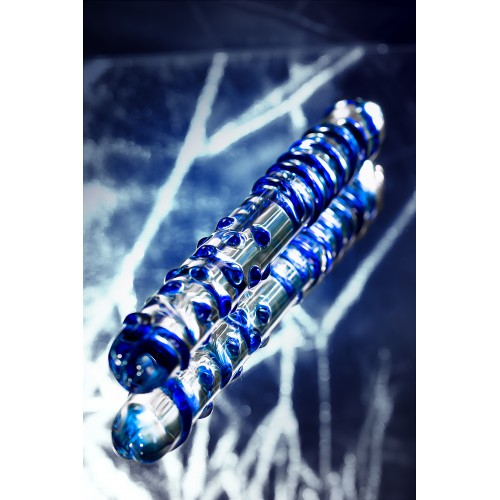 Двусторонний фаллоимитатор Sexus Glass, стекло, прозрачный, 22 см