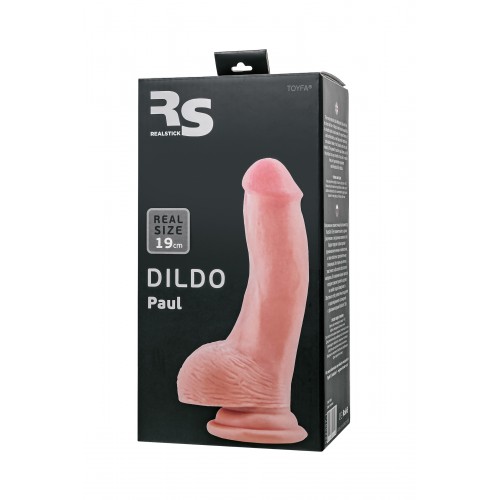 Реалистичный фаллоимитатор на присоске RealStick Elite, TPR, телесный, 19 см