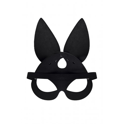 Маска с ушками зайки Pecado BDSM, натуральная кожа, черный
