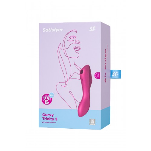 Вакуум-волновой бесконтактный стимулятор клитора Satisfyer Curvy Trinity 3, силикон, красный