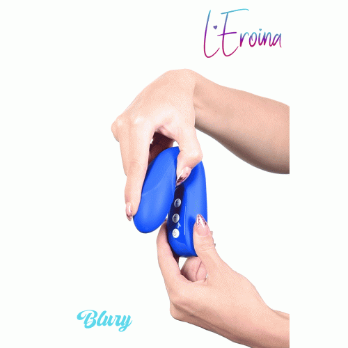 Нереалистичный вибратор L'EROINA by TOYFA Blury, 10 режимов вибрации, силикон, синий, 18,5 см, Ø 3,4