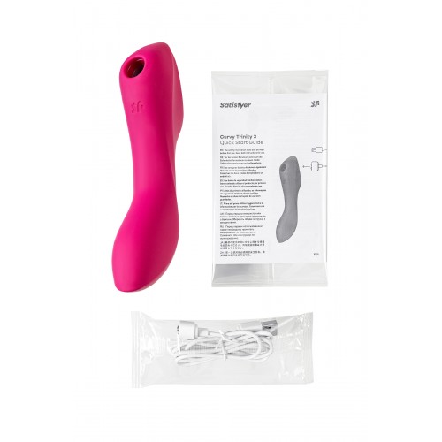 Вакуум-волновой бесконтактный стимулятор клитора Satisfyer Curvy Trinity 3, силикон, красный