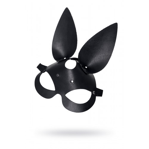 Маска с ушками зайки Pecado BDSM, натуральная кожа, черный