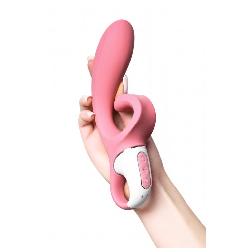 Нереалистичный вибратор Satisfyer Hug me, силикон, розовый