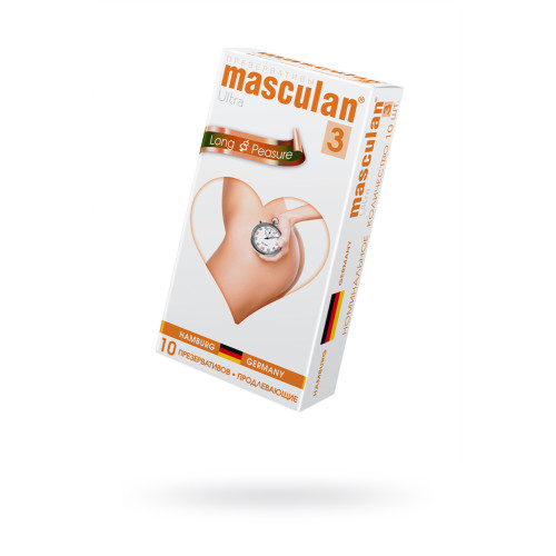 Презервативы Masculan Ultra 3,  10 шт.  Кольца и пупырышки с анестетиком (Long Pleasure)   ШТ