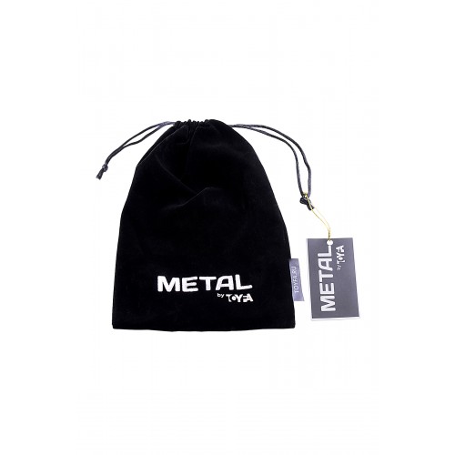 Анальная втулка TOYFA Metal, маленькая, металл+искусственный мех, серебристая, с белым хвостиком, 4,