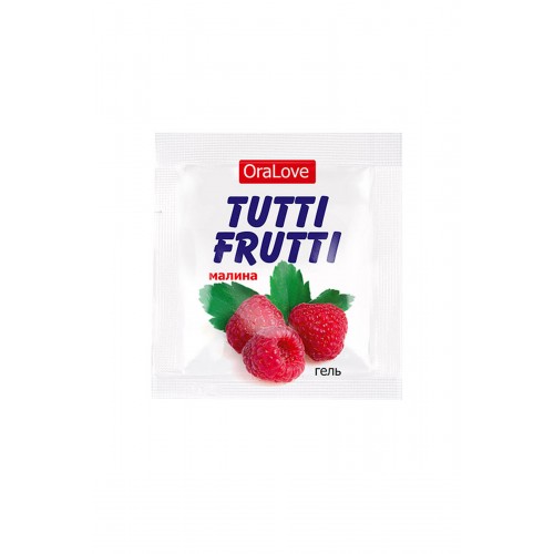 Съедобная гель-смазка TUTTI-FRUTTI для орального секса со вкусом малины ,4гр по 20 шт в упаковке