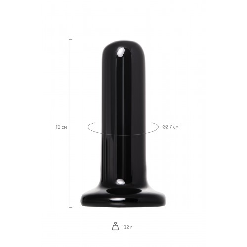 Стеклянный мини-вибратор Sexus Glass, стекло, черный, 10 см