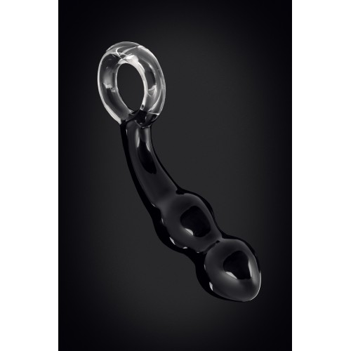 Стимулятор простаты Sexus Glass, стекло, чёрный, 17 см