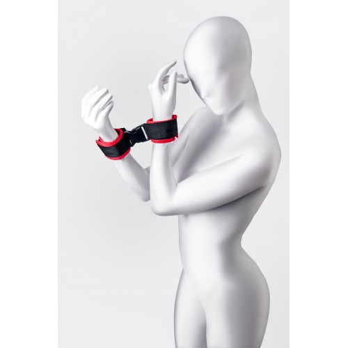 Наручники Anonymo #0106, велюр, красные, 24 см