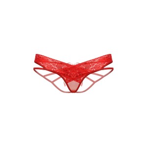 Стринги с двойным доступом SoftLine Collection, красный, S/M (иной угол)