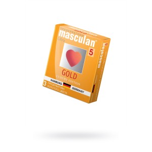 Презервативы Masculan 5 Ultra , 3шт Золотого цвета ШТ (иной угол)