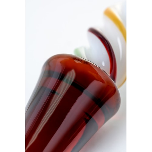Двусторонний фаллоимитатор Sexus Glass, стекло, янтарно-разноцветный, 16 см