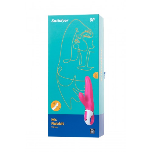 Нереалистичный вибратор Satisfyer Vibes Mr. Rabbit, Силикон, Красный, 22,1 см