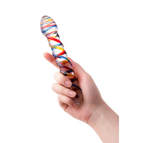 Двусторонний фаллоимитатор Sexus Glass, стекло, прозрачный, 19,5 см