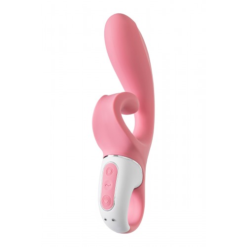 Нереалистичный вибратор Satisfyer Hug me, силикон, розовый