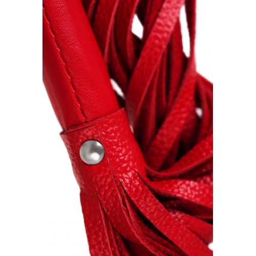 Плеть Pecado BDSM, красная рукоять, красные хлысты, натуральная кожа