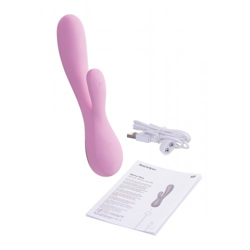 Нереалистичный вибратор Satisfyer Mono Flex, силикон, розовый, 20,4 см.