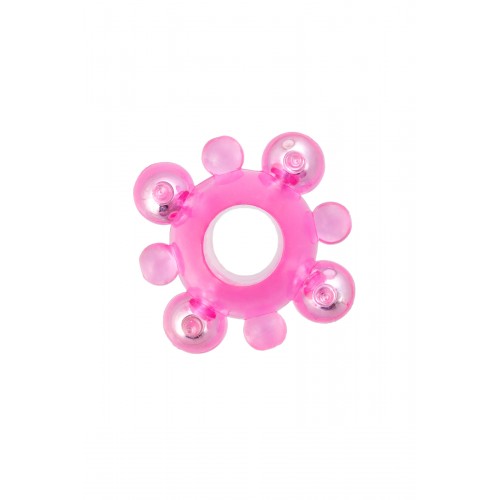 Эрекционное кольцо с бусинками TOYFA, TPE, розовый