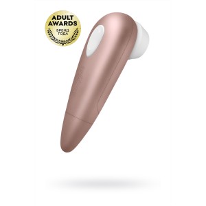 Вакуум-волновой бесконтактный стимулятор клитора Satisfyer 1 NG, ABS пластик, розовый, 14 см. (иной угол)