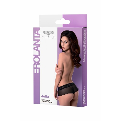 Эротические трусики-юбочка Erolanta Lingerie Collection из стрейч-сетки, черные (54-56)