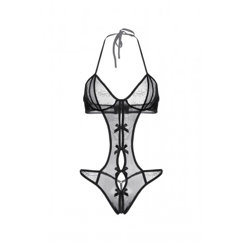 Эротическое боди-монокини Candy Girl, чёрное, OS