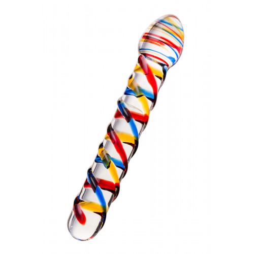 Двусторонний фаллоимитатор Sexus Glass, стекло, прозрачный, 19,5 см